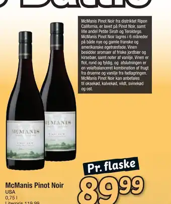 Fakta Tyskland Mcmanis pinot noir tilbud