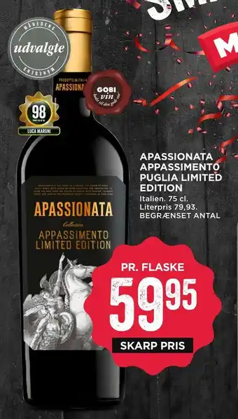 MENY Apassionata appassiment0 puglia limited edition tilbud