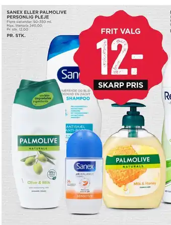 MENY Sanex eller palmolive personlig pleje tilbud
