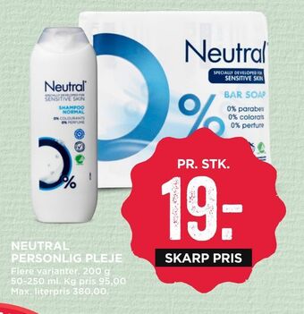 MENY Neutral personlig pleje tilbud