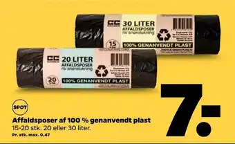 Netto Affaldsposer af 100 % genanvendt plast tilbud