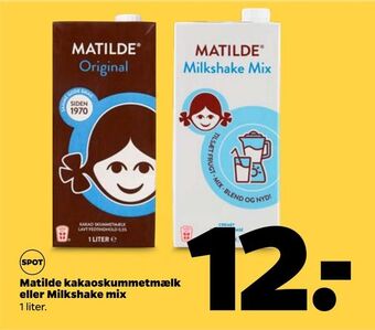 Netto Matilde kakaoskummetmælk eller milkshake mix tilbud