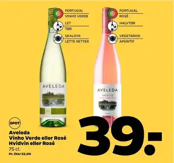 Netto Aveleda vinho verde eller rosé hvidvin eller rosé tilbud