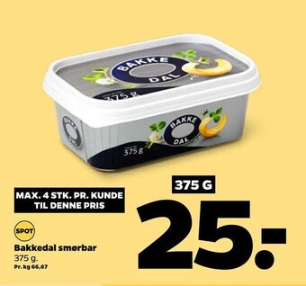 Bakkedal smørbar