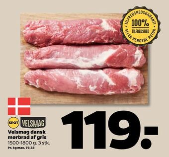 Netto Velsmag dansk mørbrad af gris tilbud