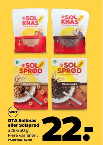 Netto Ota solknas eller solsprød tilbud