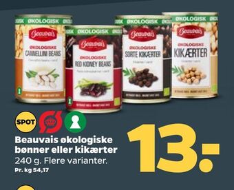 Netto Beauvais økologiske bønner eller kikærter tilbud