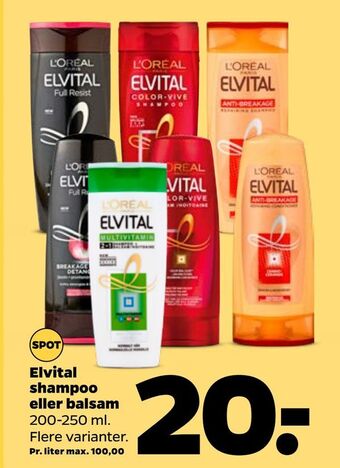 Netto Elvital shampoo eller balsam tilbud