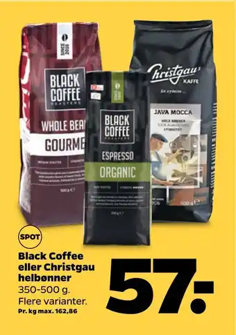 Netto Black coffee eller christgau helbønner tilbud
