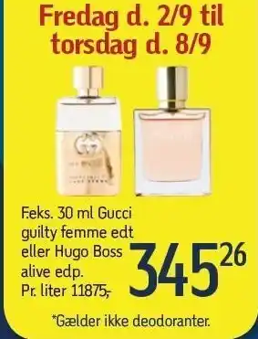 Føtex Gucci el. hugo boss parfume tilbud
