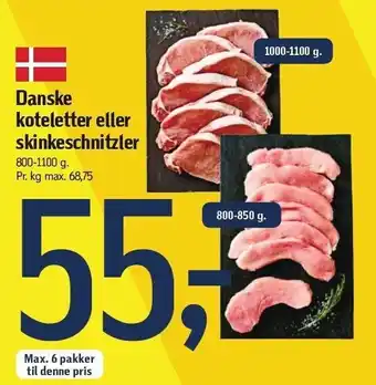 Føtex Danske koteletter el. skinkeschnitzler tilbud