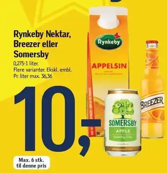 Føtex Rynkeby nektar, breezer el. somersby tilbud