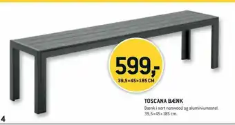 XL-BYG Toscana bænk tilbud