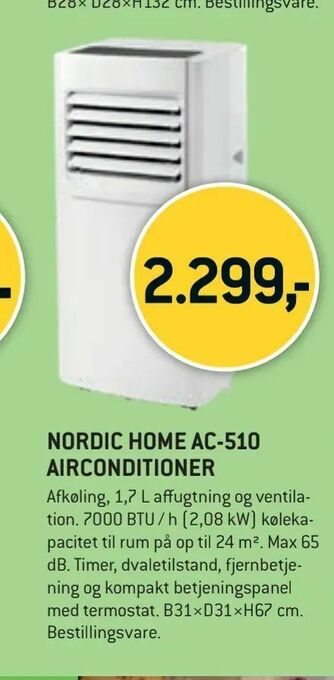 XL-BYG Nordic home ac-510 airconditioner tilbud