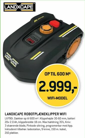 XL-BYG Landxcape robotplæneklipper wifi tilbud