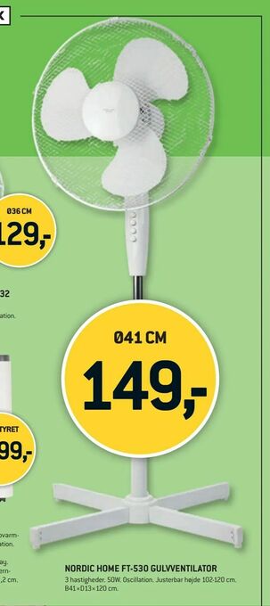 XL-BYG Nordic home ft-530 gulvventilator tilbud