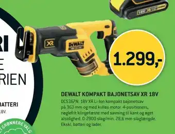 XL-BYG Dewalt kompakt bajonetsav xr 18v tilbud