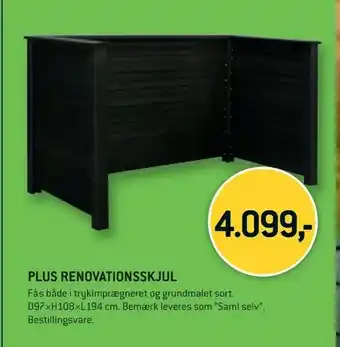 XL-BYG Plus renovationsskjul tilbud