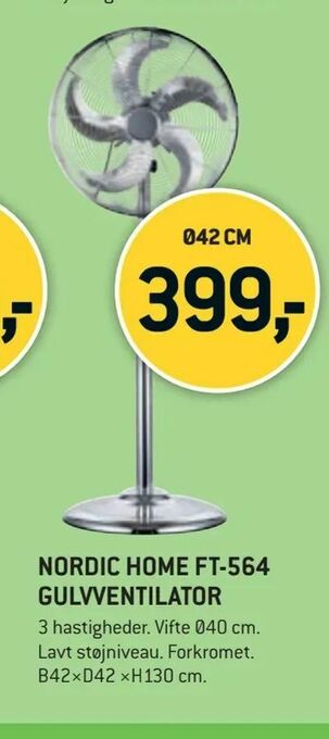 XL-BYG Nordic home ft-564 gulvventilator tilbud