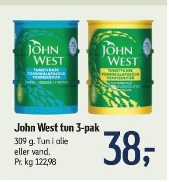 Føtex John west tun 3-pak tilbud