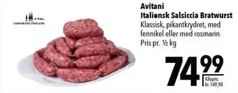 Citti Avitani itliensk salsiccia brawturst tilbud