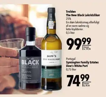 Trolden the new black lakridslikør el. symington family estates dow's white port
