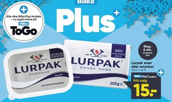 Bilka Lurpak smør el. smørbar tilbud