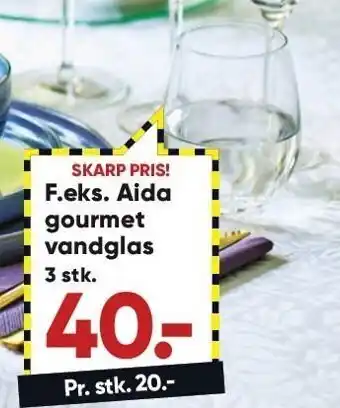 Bilka Aida gourmet vandglas - 3 stk. tilbud