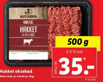 Lidl Hakket Oksekød tilbud