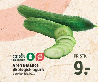 SPAR Grøn balance økologisk agurk tilbud