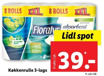 Lidl Køkkenrulle 3-Lags tilbud