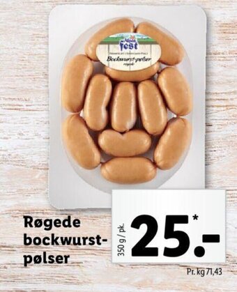 Lidl Røgede Bockwurst Pølser tilbud