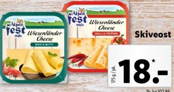 Lidl Skiveost tilbud