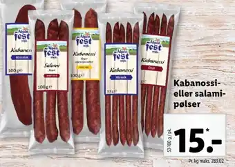 Kabanossi- eller Salami Pølser