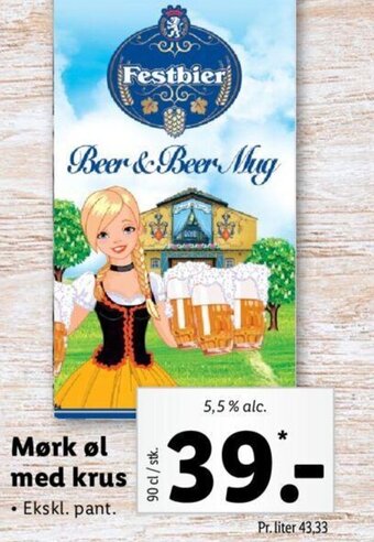 Mørk øl med Krus