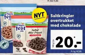 Lidl Saltkringler Overtrukket med Chokolade tilbud