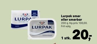 SuperBrugsen Lurpak smør eller smørbar tilbud