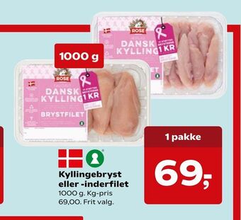 SuperBrugsen Kyllingebryst eller -inderfilet tilbud