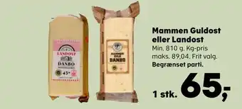 SuperBrugsen Mammen guldost eller landost tilbud