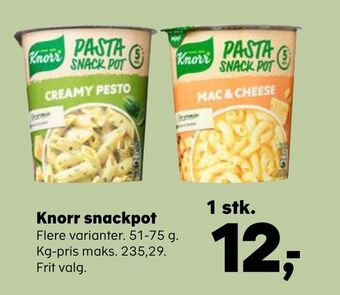 SuperBrugsen Knorr snackpot tilbud