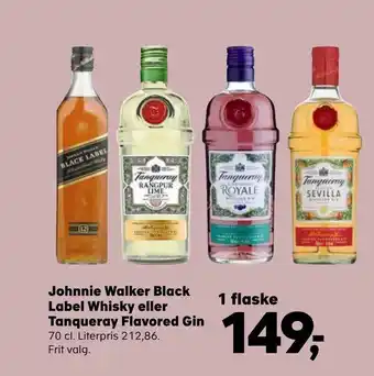 SuperBrugsen Johnnie walker black label whisky eller tanqueray flavored gin tilbud