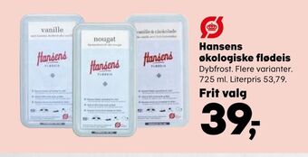 SuperBrugsen Hansens økologiske flødeis tilbud