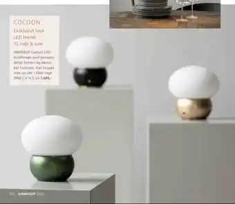 Sinnerup Sinnerup cocoon led bordlampe med genopla deligt batteri og dæmp bar funktion tilbud