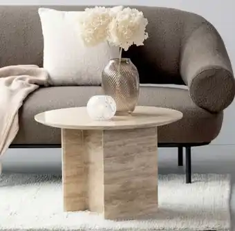Galileo sofabord i beige travertin sten