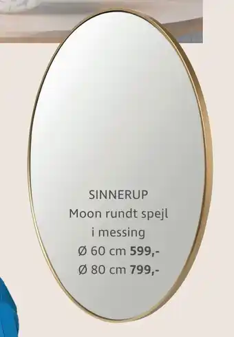 Moon rundt spejl i messing
