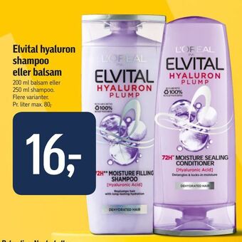 Føtex Elvital hyaluron shampoo eller balsam tilbud