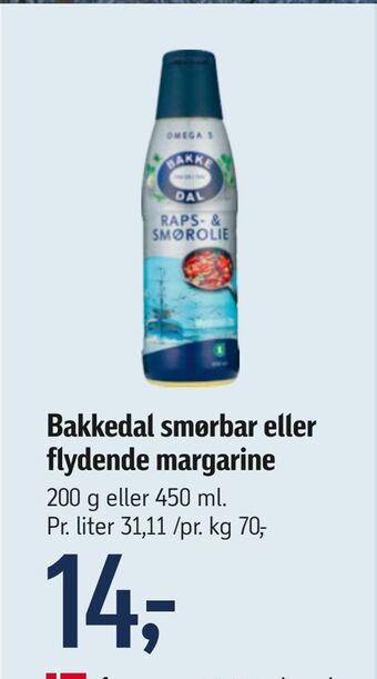 Føtex Bakkedal smørbar eller flydende margarine tilbud
