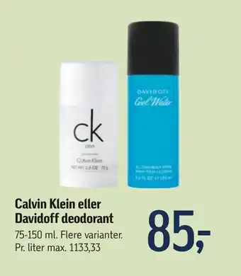 Føtex Calvin klein eller davidoff deodorant tilbud