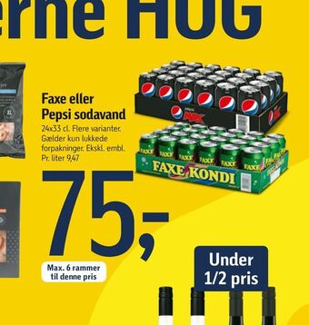 Føtex Faxe eller pepsi sodavand tilbud