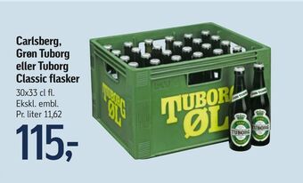 Føtex Carlsberg, grøn tuborg eller tuborg classic flasker tilbud